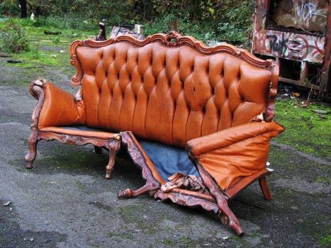 A skip outside a residential street in Addiscombe ready for collection