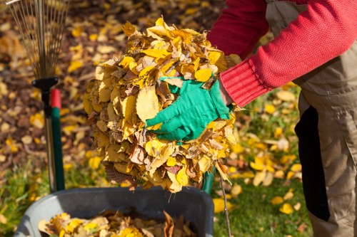 Rubbish removal team collecting waste in Addiscombe